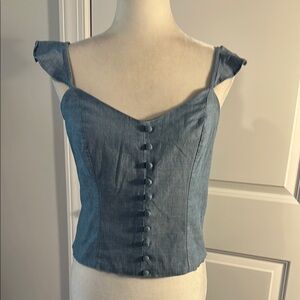Banana Republic Blue Denim Sleeveless Top